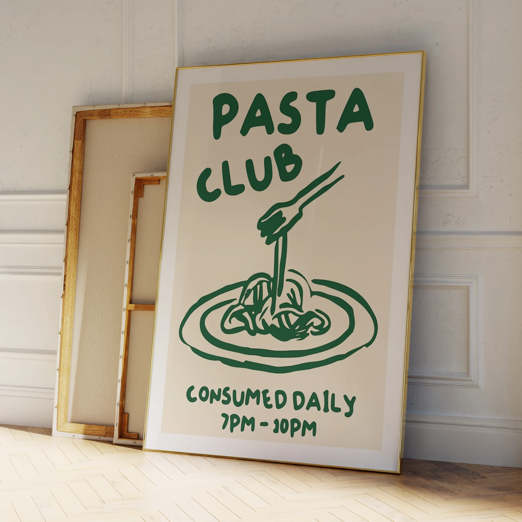 مستهلك نادي المعكرونة يوميا 7pm-10pm جدار الفن يطبع قماش اللوحة المشارك صورة لغرفة المعيشة المطبخ غرفة الطعام ديكور المنزل #4