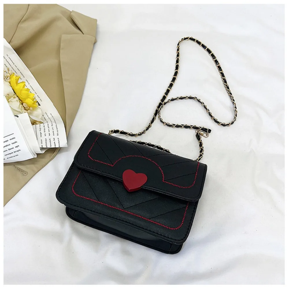 Fashion Female Shoulder Bag Large Capacity Heart Shaped Women Chain Bag Square Crossbody Bag for Women