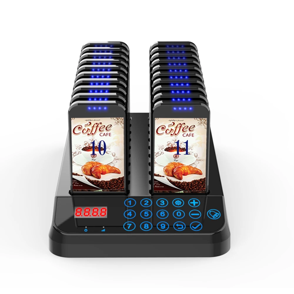 Artom Wireless guest coaster pager paging system for fast food restaurant cafe queue management catering