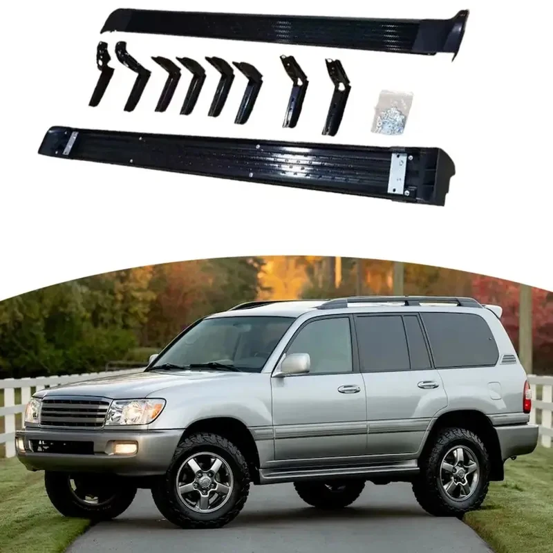 

High Quality 2PCS Side Steps Running Boards Fits J100 LC100 1998-2007 Aluminum Durable Hot Selling