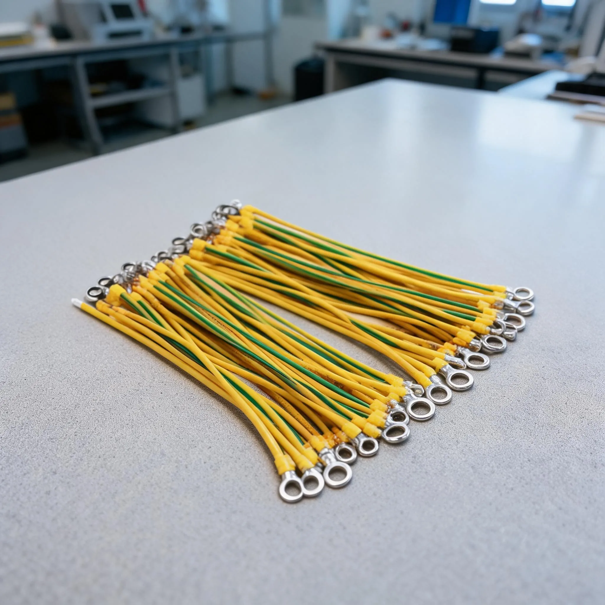 100PCS Solar Panel Grounding Wires 10/12/14AWG， 10/20/30cm Length With O-Ring For PV Cabinet Connection