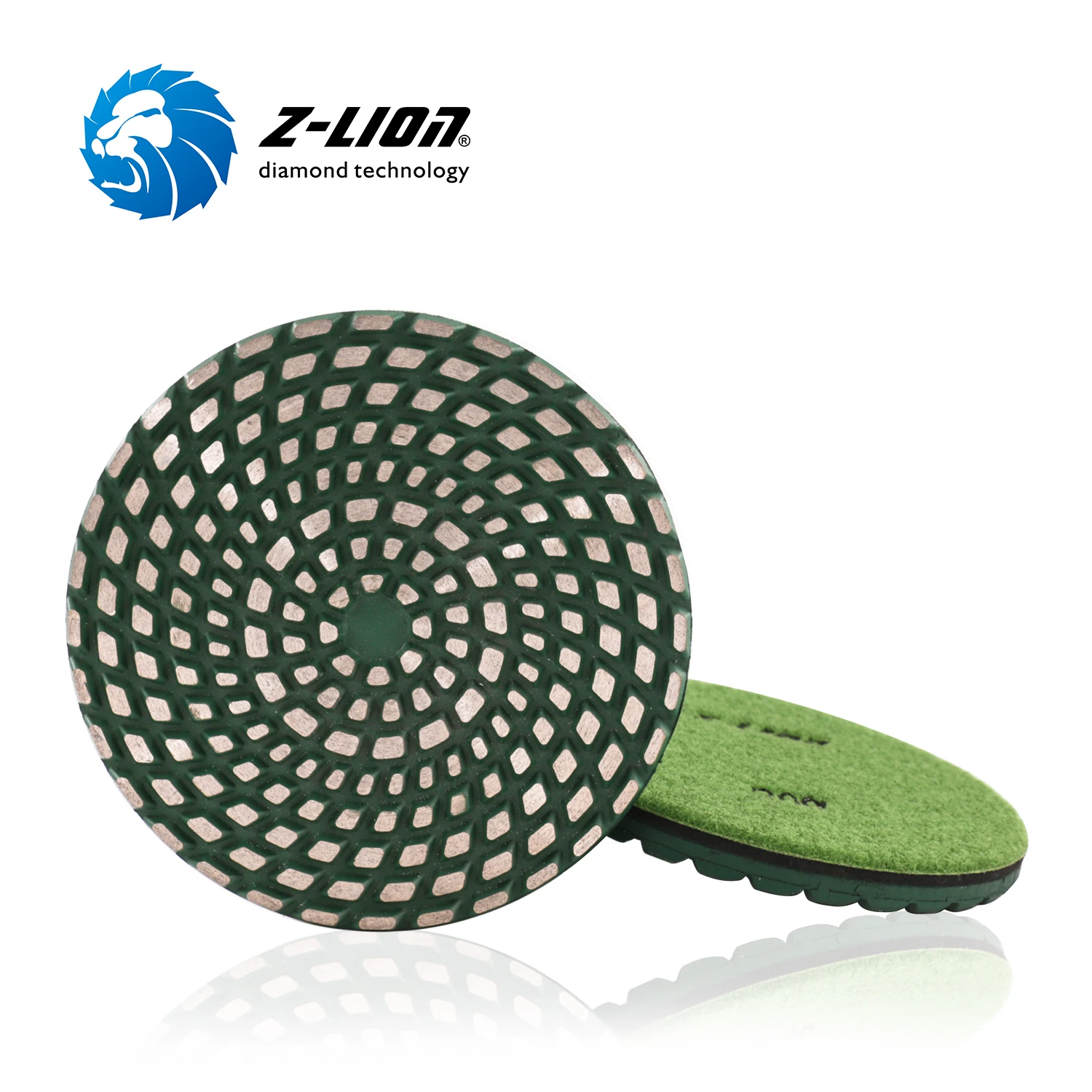 Z-LION 5 Inch Diamond Polishing Pad Sintered Metal Bond Hook And Loop Grinding Disc Wet Use For Concrete Diamond Abrasive Tool