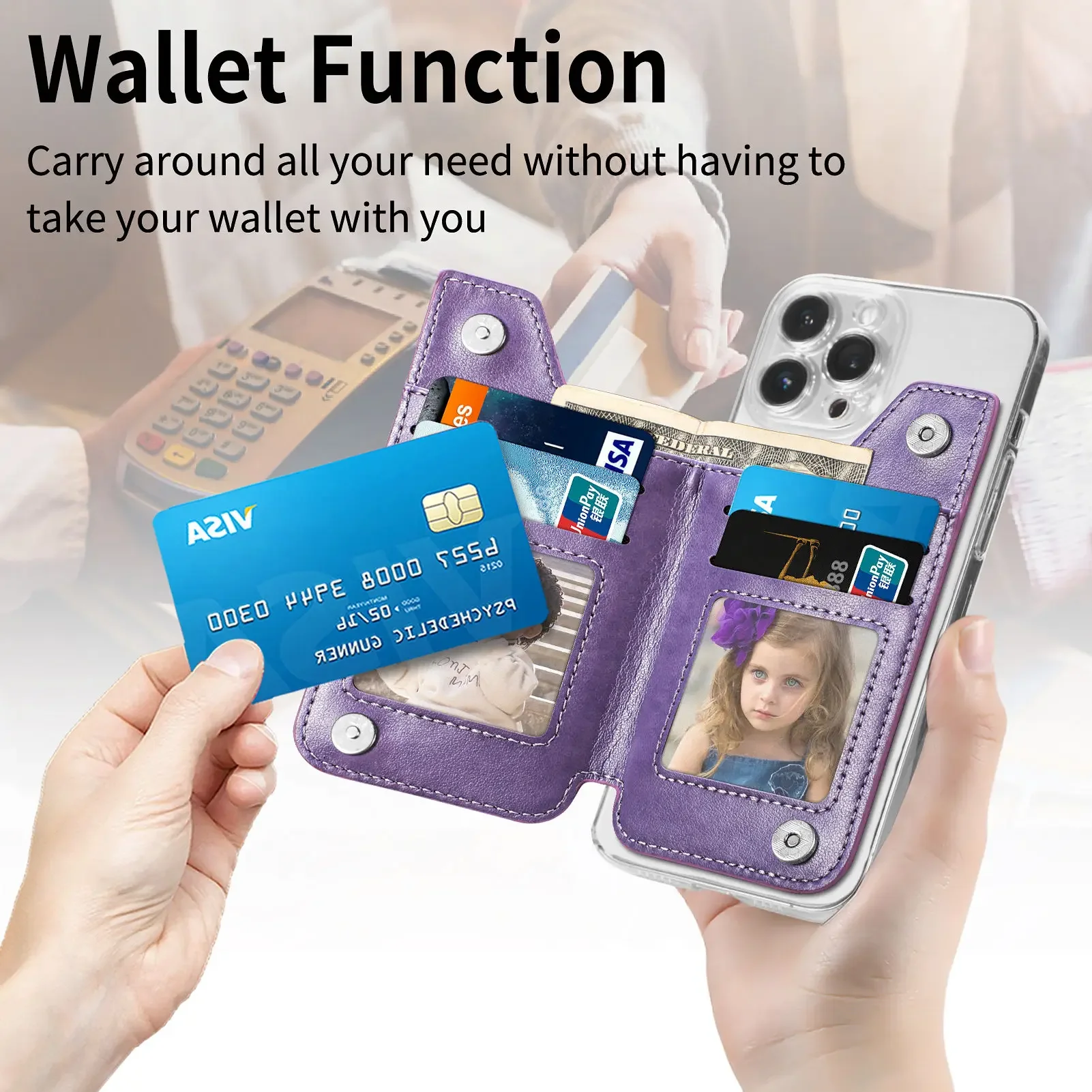 حامل بطاقة الهاتف الخليوي العالمي، حامل المحفظة، حامل الهاتف لهاتف آيفون وسامسونج وهواوي وشاومي أوبو فيفو شارب HTC Moto Oneplus #3