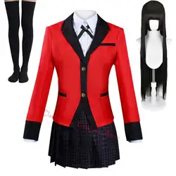 Womens Kakegurui Cosplay Costume Yumeko Jabami Outfit Uniform Skirt Suit Halloween Costume