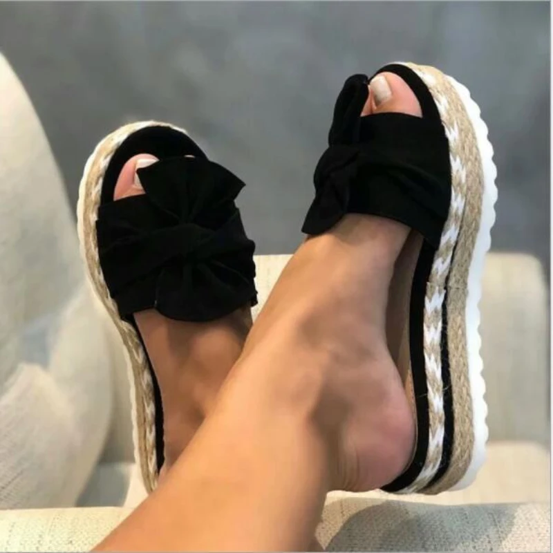 Platform Roman Slides Women Summer Fashion Comfy Slippers Large Size Outside Leisure Elegant Flat Shoes Chaussures Plates