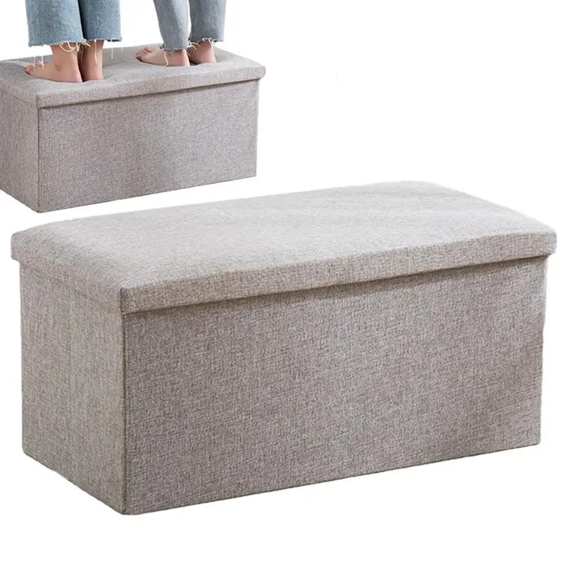 Large Capacity Ottoman Bench Shoes Fabric Storage Bin Box Multifunctional Living Room Furniture Ottoman Stool for Toys Books