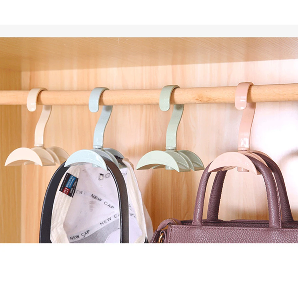 

5pcs Bag Hanger Clothing Hangers Hook Rotated Storage Rack Closet ganizer Space Saving Wardrobe Door Back Holder