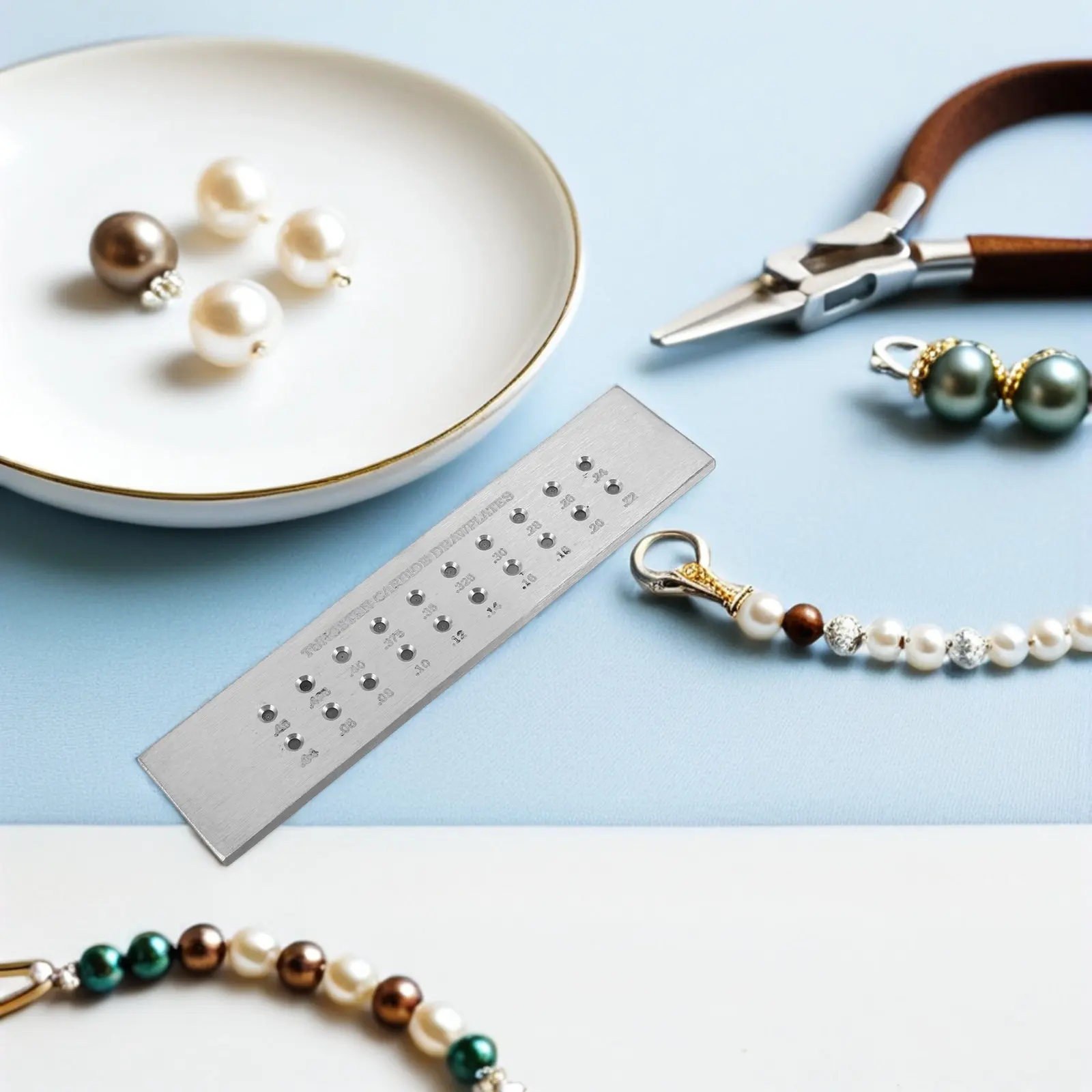 

Double Row Jewelry Drawplate Wire Reducing Tool Round Hole for Gold Silver Wire Shaping Handmade Jewelry Processing Craft Draw