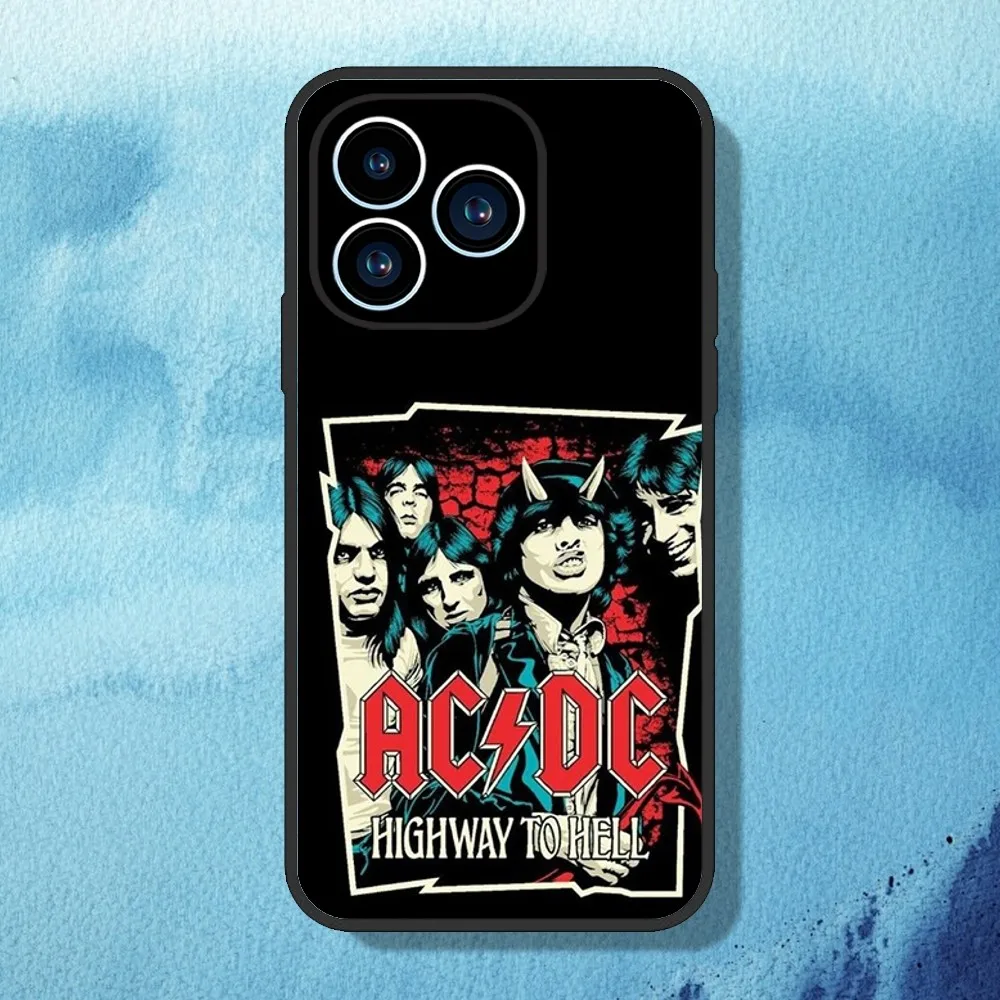 A-ACDC Band Phone Case For iPhone 11 12 13 14 15 Mini Pro Max Plus 8 xr xs Black Shell