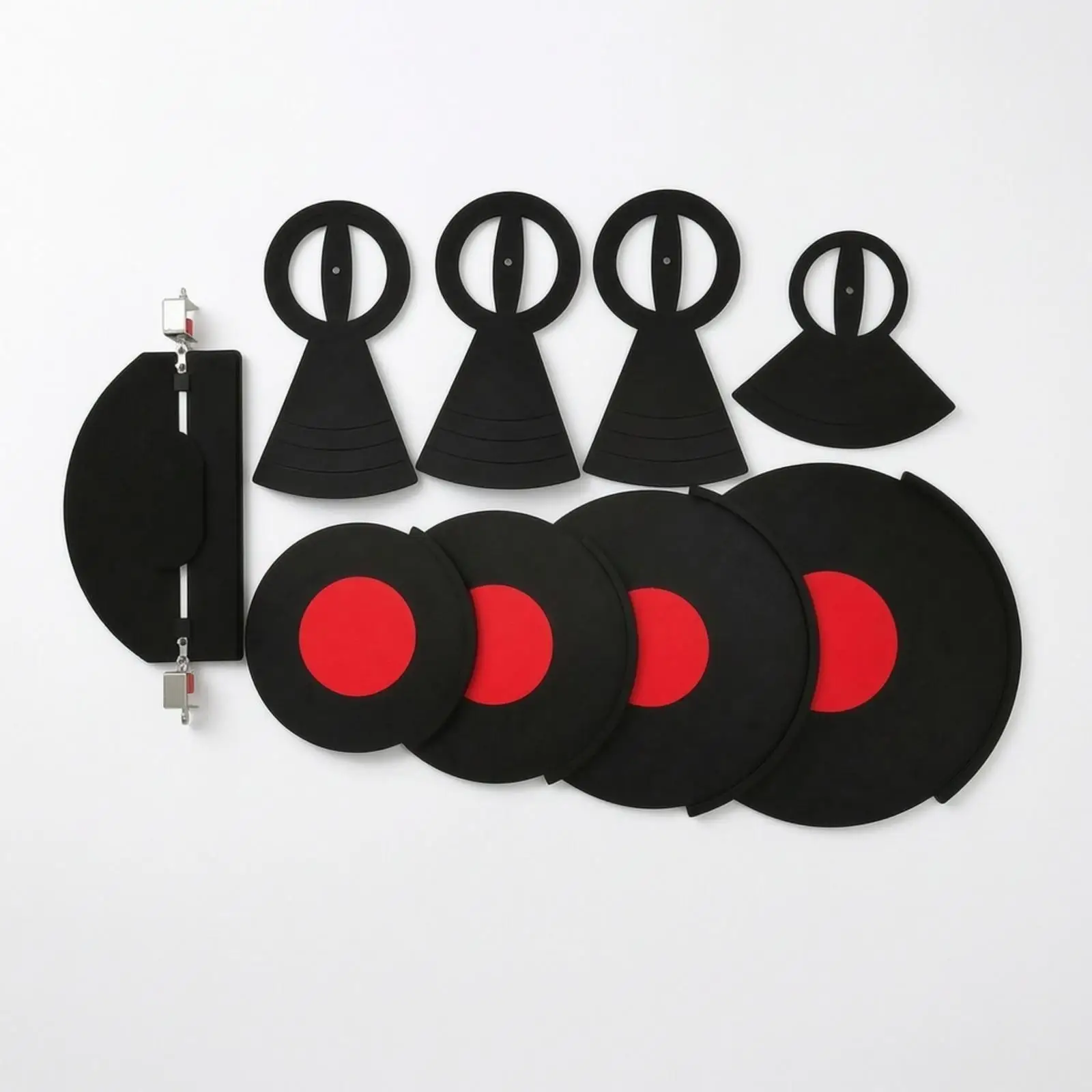Drum and Cymbal Mute Pad Set Rubber Dampener for Acoustic Drums Low Volume Practice Accessories for Drummers