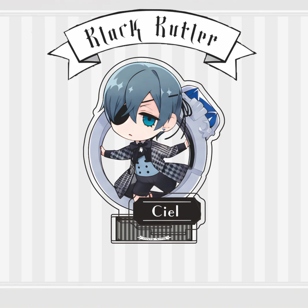 New Anime Black Butler Ciel Sebastian Grelle Chibi Acrylic Stand Keychain Figure Plate Desk Decoration Ornament Gifts for Fans
