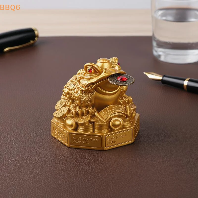 *Chinese Feng Shui Money Frog Statue Three Legged Toad Figurine For Home Office Business Luck Decoration Desktop Ornaments