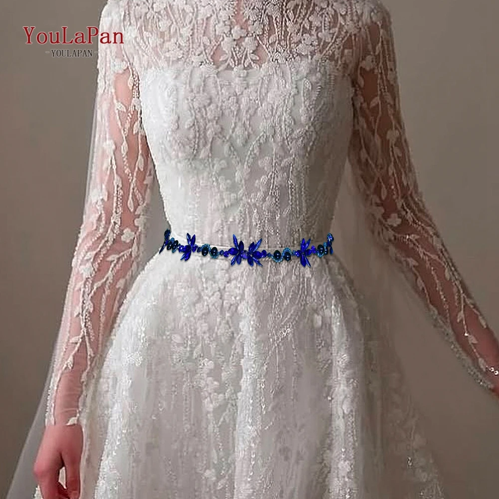 

TOPQUEEN Handmade Waistband Wedding Dress Belts Bridal Sash Woman Pearl Belt Evening Gown Rhinestones Embellished Belt SH132