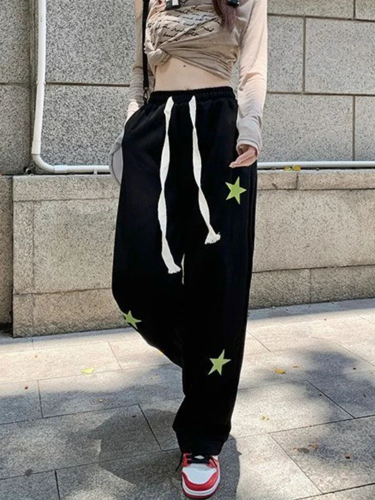 Casual Pants Women S-4XL Loose Streetwear Y2k Retro All-match Fashion Ulzzang Hot Girls Empire Leisure Sporty Spring Personality