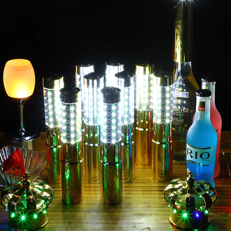 Silver or Gold Rechargeable LED STROBE BATON TOPPER Bottle Service Sparkler for Vip Nightclubs Led Sparklers Bottle Baton