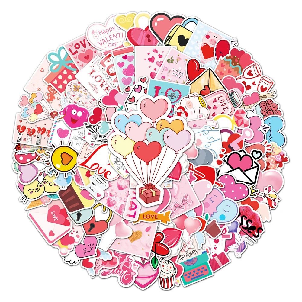 10/30/50/100PCS Romantic Valentine\'s Day LOVE Stickers Graffiti DIY Letter Luggage Travel Cute INS Sticker for Girlfriend Gifts