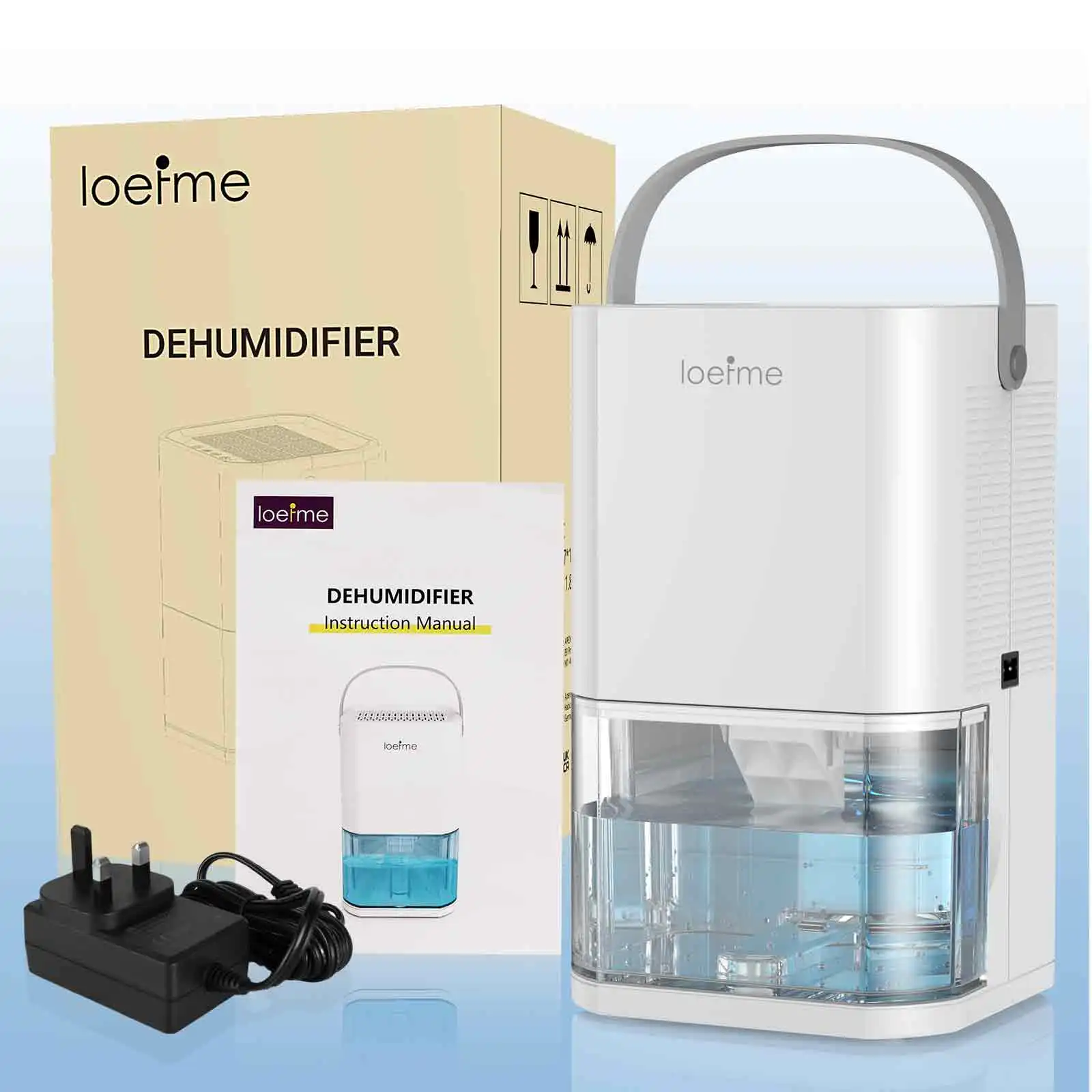 2.0L Portable Dehumidifier for Home, 650mL/D Moisture Absorber, Quiet 35dB, Touch Control & Handle Design, Ideal for Damp Rooms