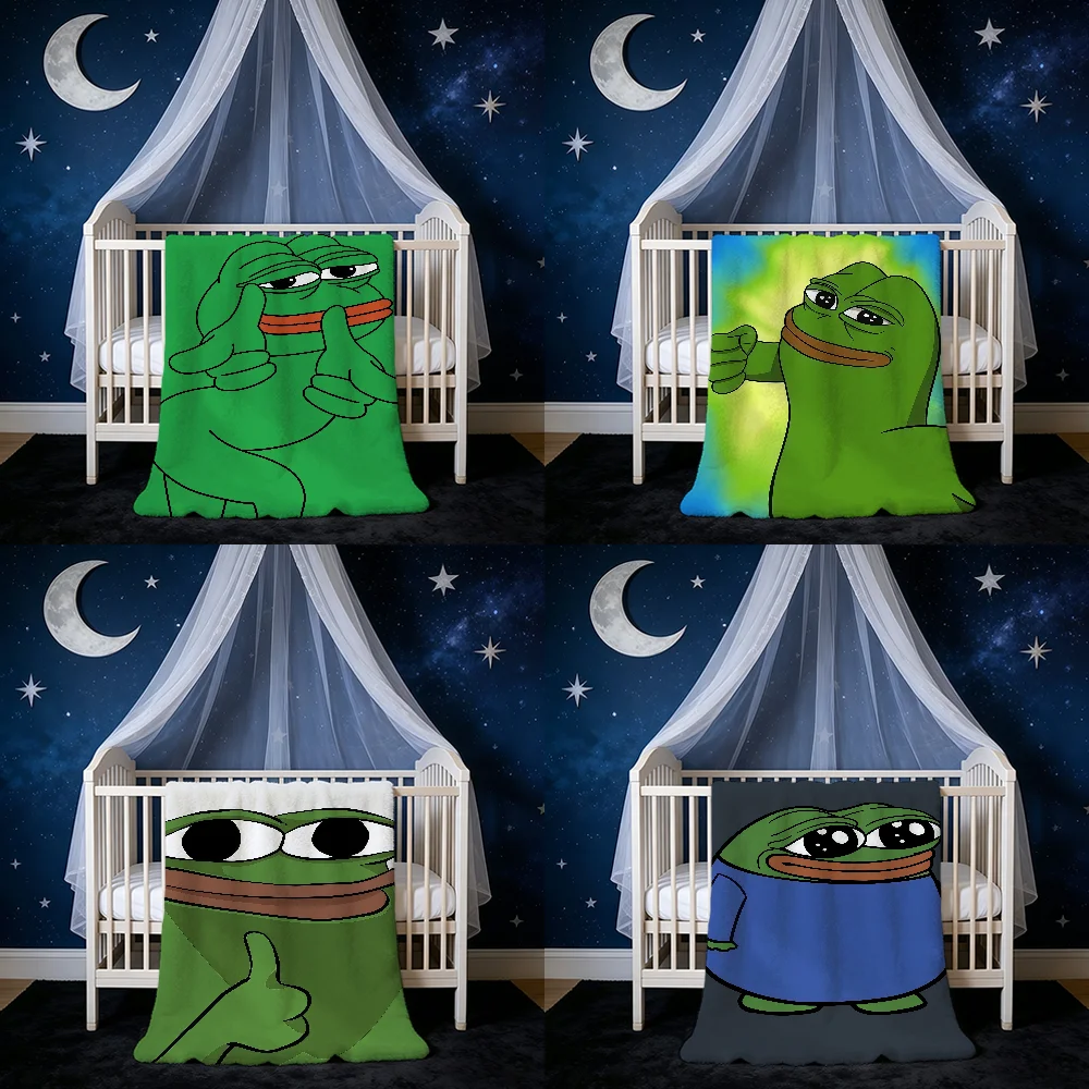 P-Pepe F-Frog Funny Meme Blanket Blanket for Home Bedroom Bed Sofa Picnic Travel Office Cover Blanket Kids