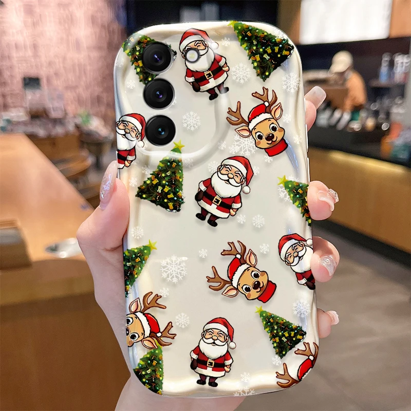 Santa Claus Phone Case for Samsung Galaxy S24 S23 S22 S21 Ultra Plus S20 FE A73 A72 A71 A55 A54 5G A53 A52 A51 4G A50S A50 Cover