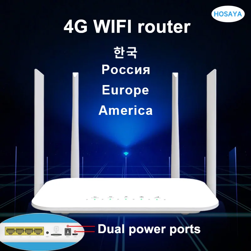 4G CPE 4G 와이파이 라우터, SIM 카드 핫스팟 CAT4 32 사용자, RJ45 WAN LAN 무선 모뎀 LTE 라우터 