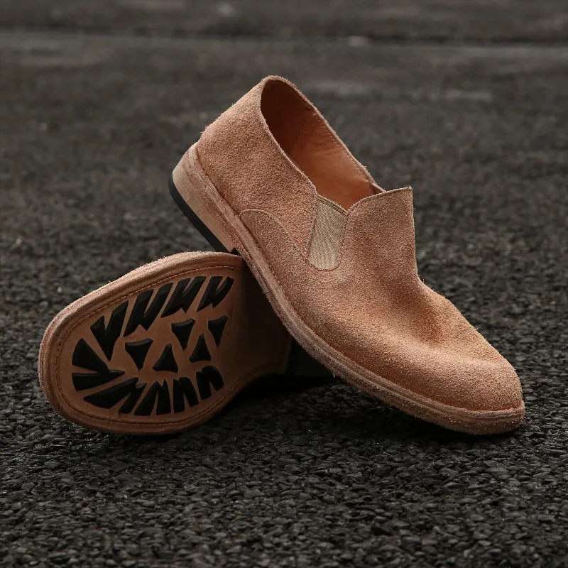 Handmade Washed Casual Retro Leather Shoes Men's Loafers Designer Luxury Sneakers Italian Slip-On Non-Slip Genuine Leather Male