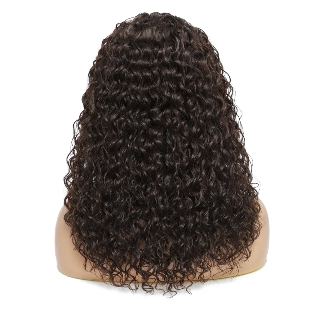 X-TRESS Water Wave Headband Wig Darker Brown Synthetic Curly Hair Wig 20 Inches Glueless Full Machine Made Wigs for Black Women