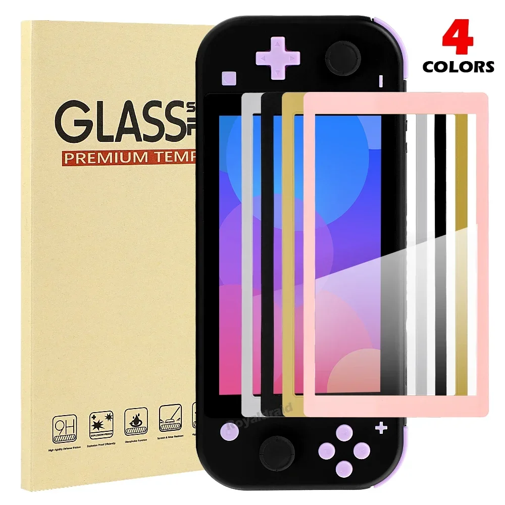 Protetor de Tela Colorido para Console de Jogos Switch Lite, Protetor de Vidro Temperado Transparente HD Premium, Anti-Risco