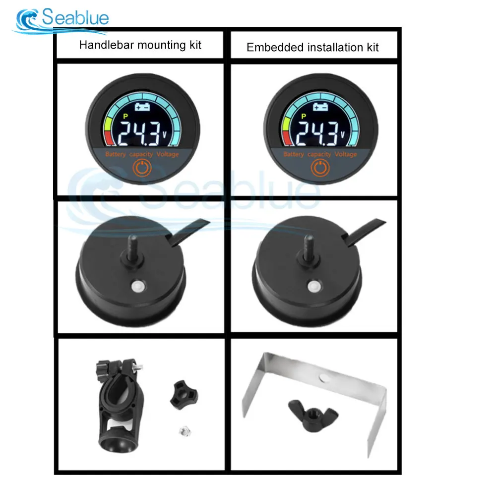 DC8-100V Waterproof LED Digital Display Voltage Gauges Round Panel Car Voltmeters with Terminals Voltmeter Battery Tester