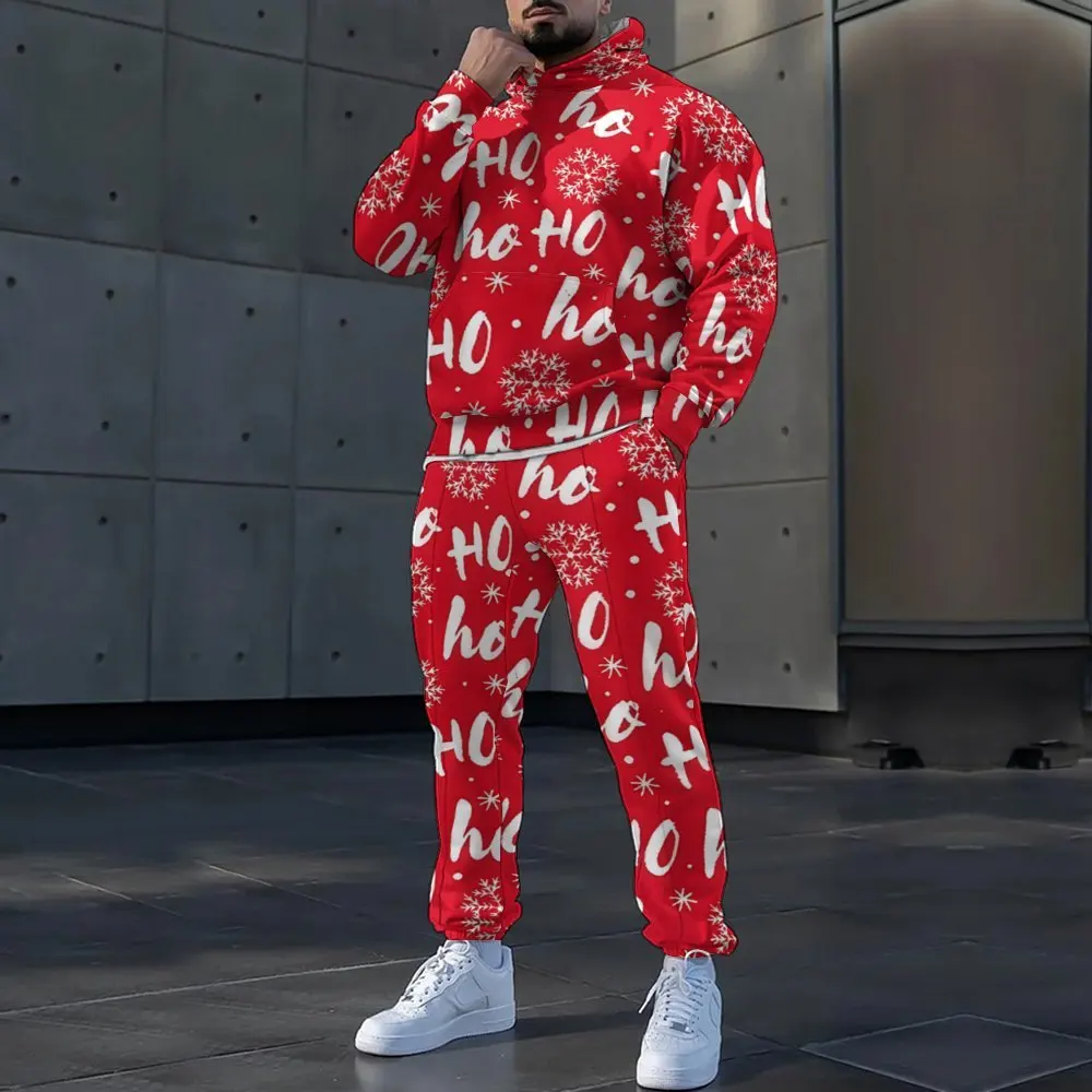 3D Christmas Printed Hoodie + Pants Suit Cool Men/Women 2 Pcs Sportwear Tracksuit Set Autumn and Winter Men\'s Clothing