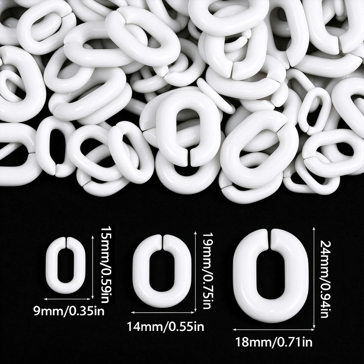 30/50Pcs White U Shaped Link Chain Connector for Keychain Pendant KeyChains Hanging Accessories Diy Jewelry Making Findings