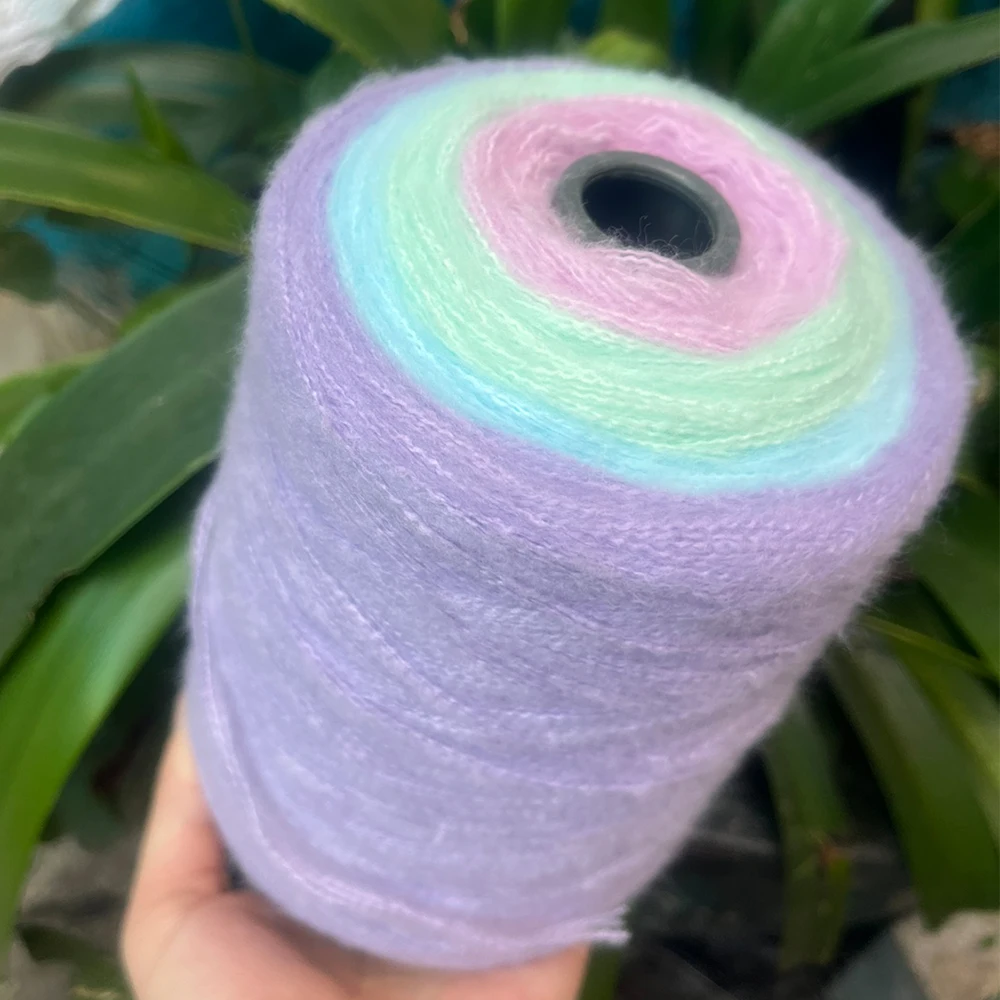 500g Space dye cotton yarn for knitting Acrylic thread crochet cake line Soft close skin knit sweater shawl yarn Baby yarn