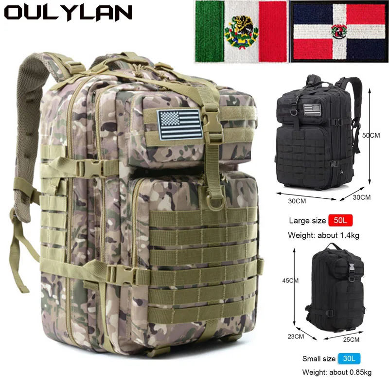 Oulylan Men Army Tactical Backpack 3P Softback Outdoor Waterproof Rucksack Hiking Camping Hunting Bags 30L Backpack