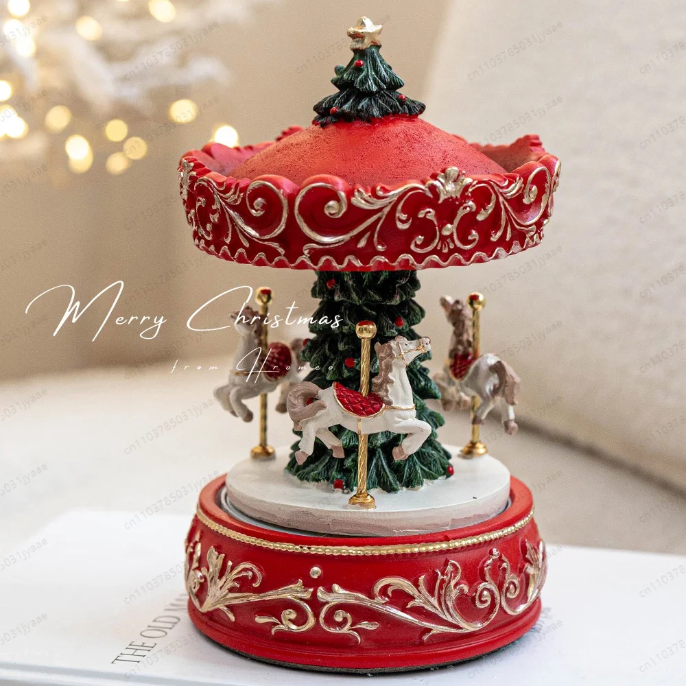 

Christmas gift desktop decoration carousel music box ornament music box Christmas tree