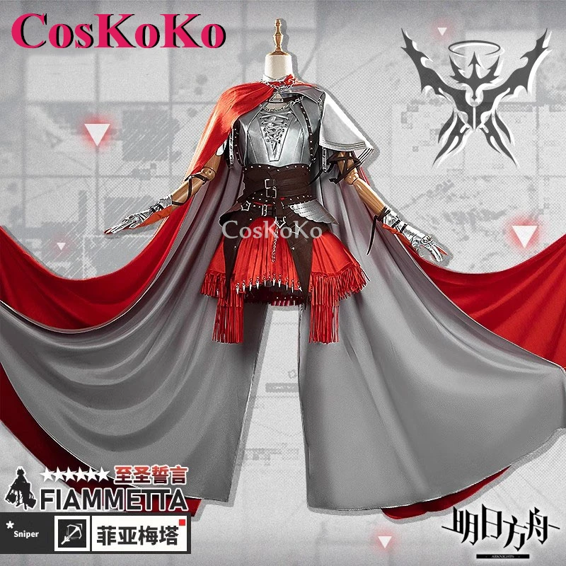 【Customized】CosKoKo Fiammetta Cosplay Game Arknights Costume Fashion Cloak Armor Full Set Halloween Party Role Play Clothing New