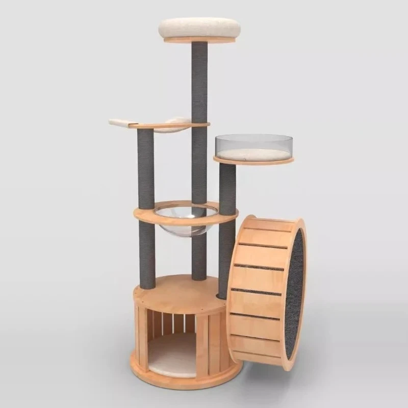 Large Luxury Solid Wood Cat Climbing Frame Large Platform  Nest Tree Integrated Multi  Climbing Tower Indoor Large