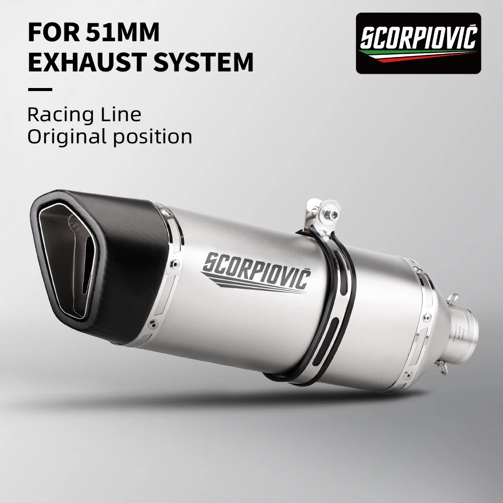 

Suitable for YZF R1 R1200GS gsx750 Z900 Z400 cbr650 51mm universal motorcycle exhaust tail section muffler
