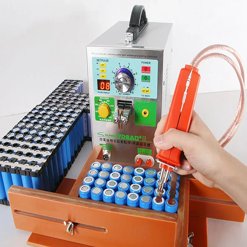 100V/220V Sunkko 709AD+ 18650 Battery Spot Welder with hb-70b 220v Welder Pen For battery welding machine S709AD+