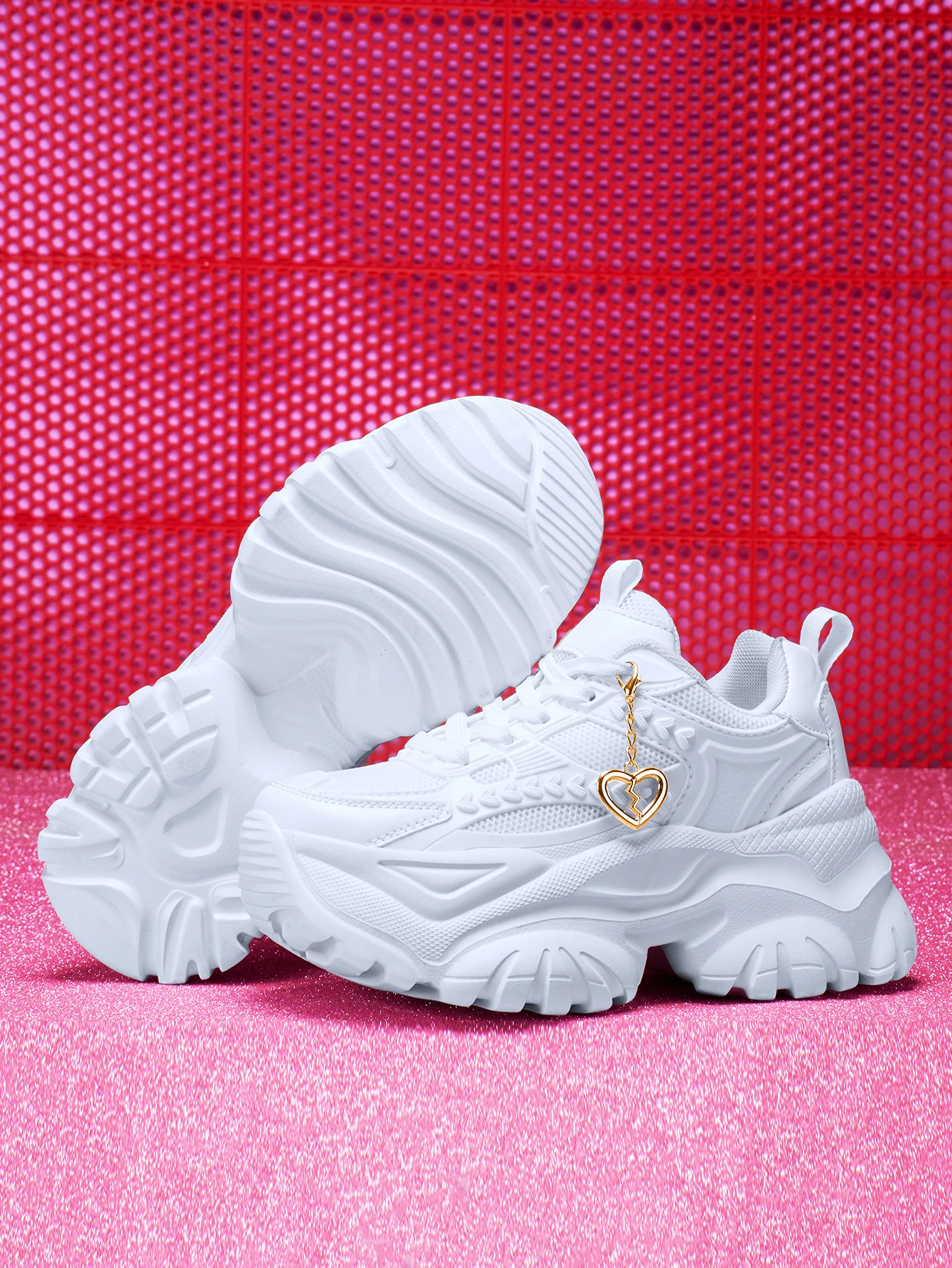 Damen-Sneaker mit 7 cm Erhöhung der Höhe, Outdoor-Mode, Freizeitschuhe mit 3D-DIY-Abnehmbarer Metallgold-Herz-Dekorationskette, Damen-Sneaker mit EVA-Dicksohle, hoher Plattform, blauen hohen Absätzen, leichter weicher Sohle, stoßdämpfend, rutschfeste Laufschuhe, runde Zehenpartie, einfache Schnürung, Edelsteinblau, große Größen für Studenten, Teenager, Campus, Alltag, Dating, Fitness, Arbeit, Büroschuhe, trendige vielseitige Keilabsatz-Sneaker für Damen. – Detail 14