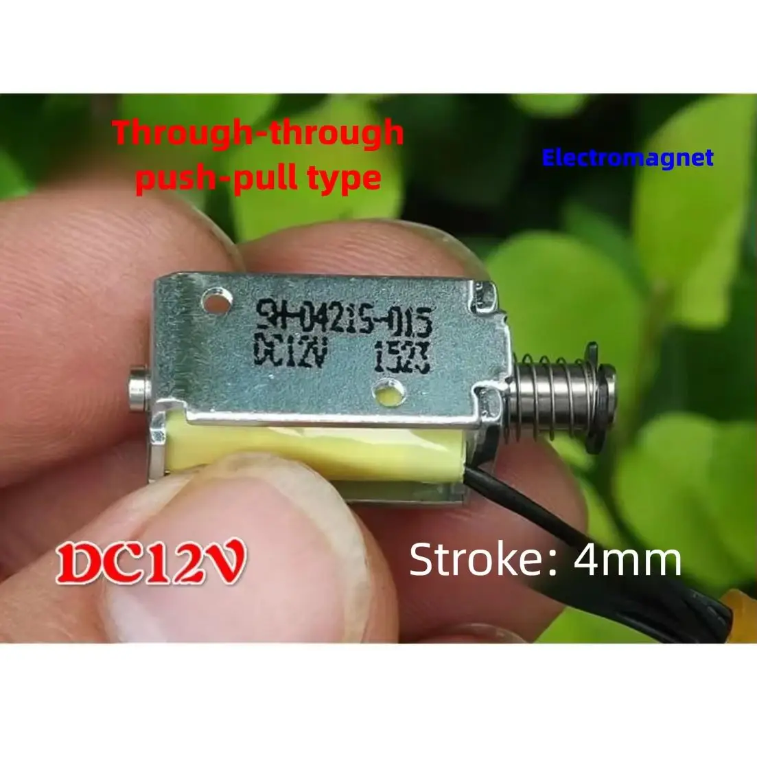 Through-type Push-Pull Miniature DC Electromagnet, Stroke 4mm, Micro Electromagnet