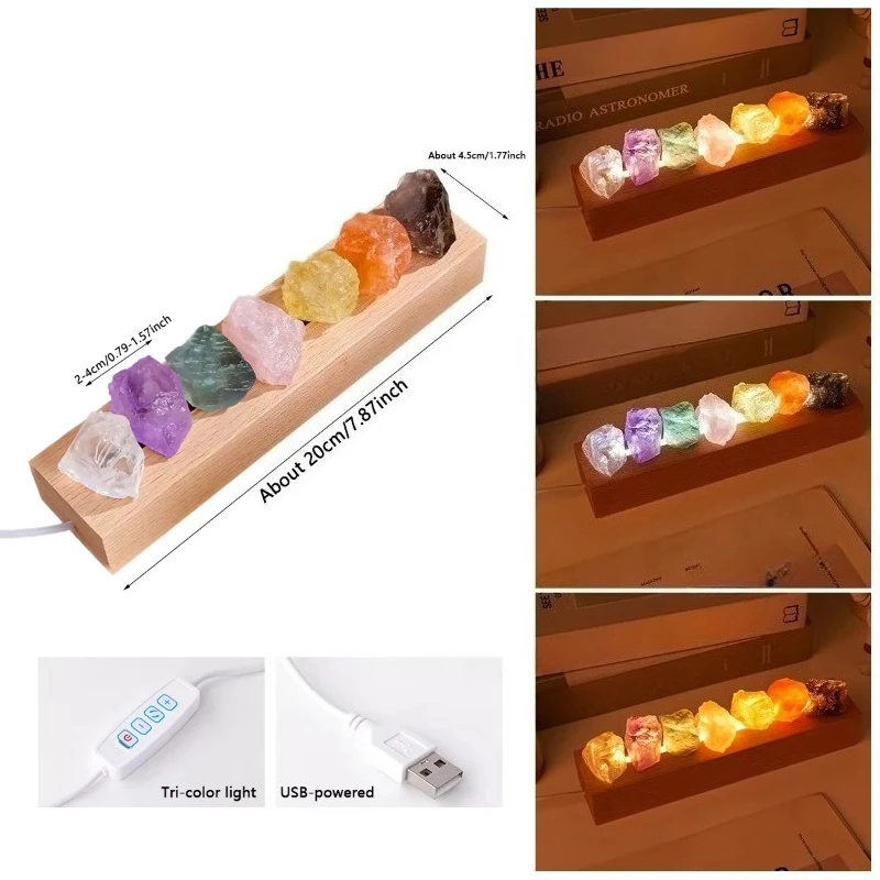 

Натуральный радужный кристалл, необработанный камень, ночник, светильник для создания атмосферы в спальне, подарок на новоселье