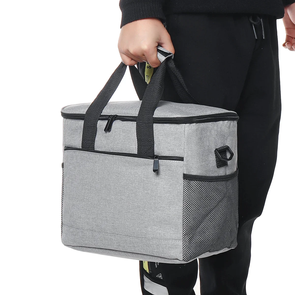 Insulated Lunch Bag For Outdoor Picnic Party Thermal Cooler Box Coolbag Wide-Open Food Storage Lunchbox Large Cool Drink Holder