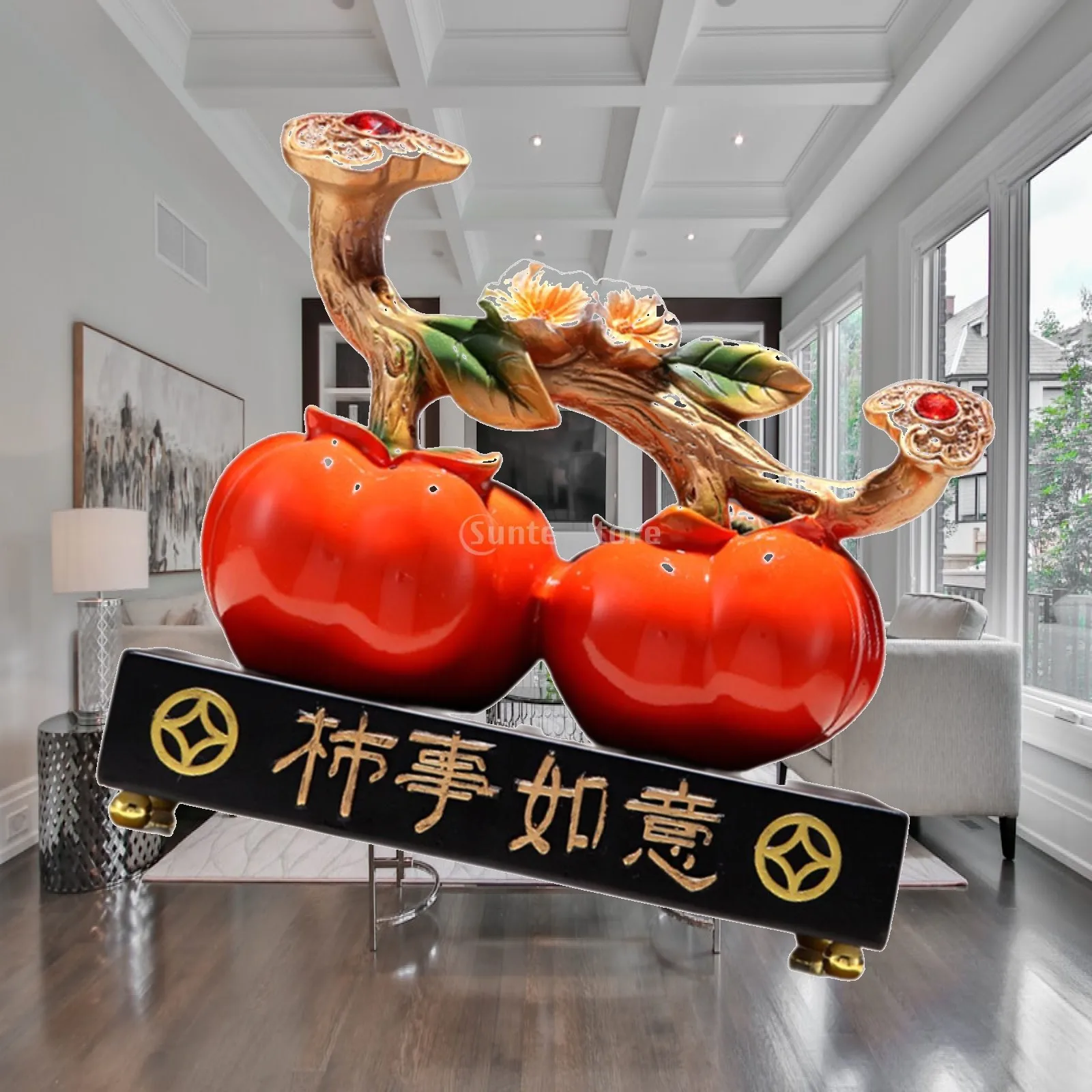 Resin Persimmons Statue Tabletop Ornament Practical Decorative Sturdy Decor for
