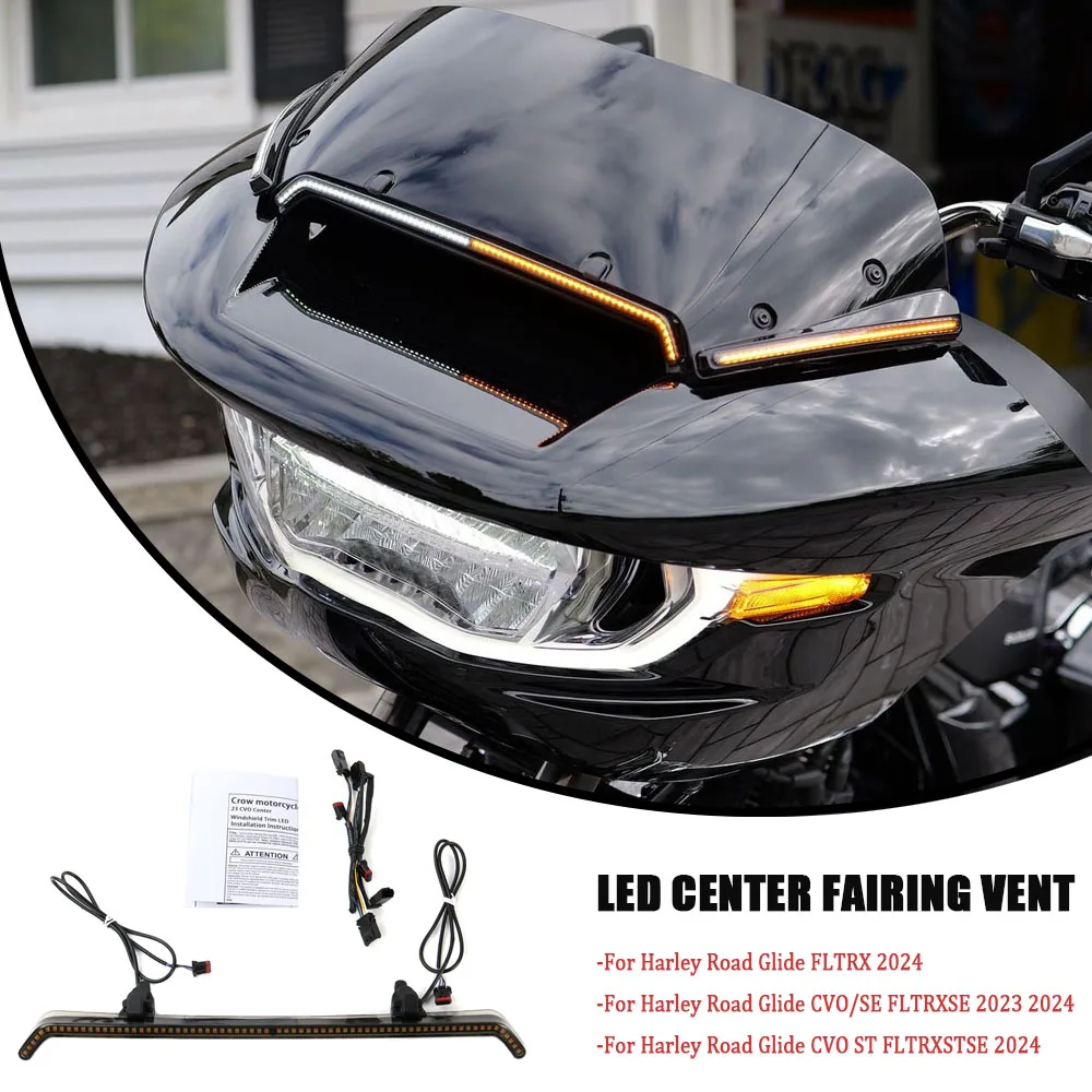 2023-2024 Motorcycle LED CENTER FAIRING VENTAccessories For Harley TOURING CVO 121 117 Road Glide ST FLTRXSE FLTRX FLTRXSTS