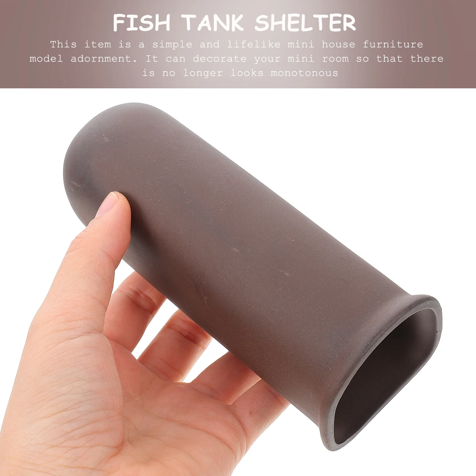 

Premium Fish Tank Ornament Aquarium Landscaping Decor Shrimp Hiding Cave - Decorative Clay Fish Shelter Habitat Coffee