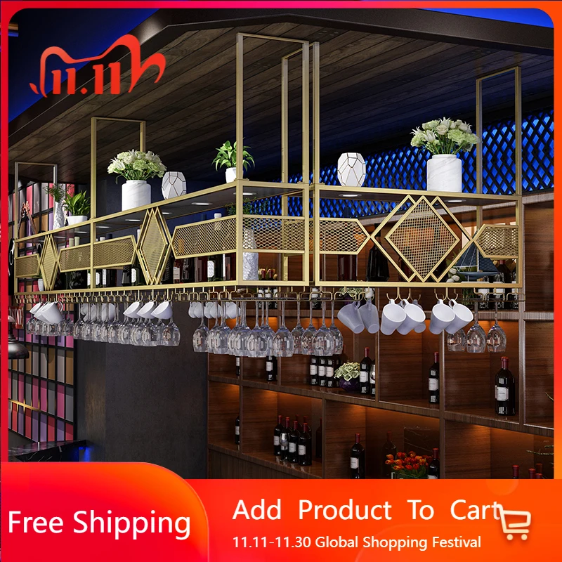 

Luxury Restaurant Bar Cabinet Wine Rack Bartender Metal Bar Cabinet Wine Rack Bartender Shelf Vitrina Drinking Bar Furniture