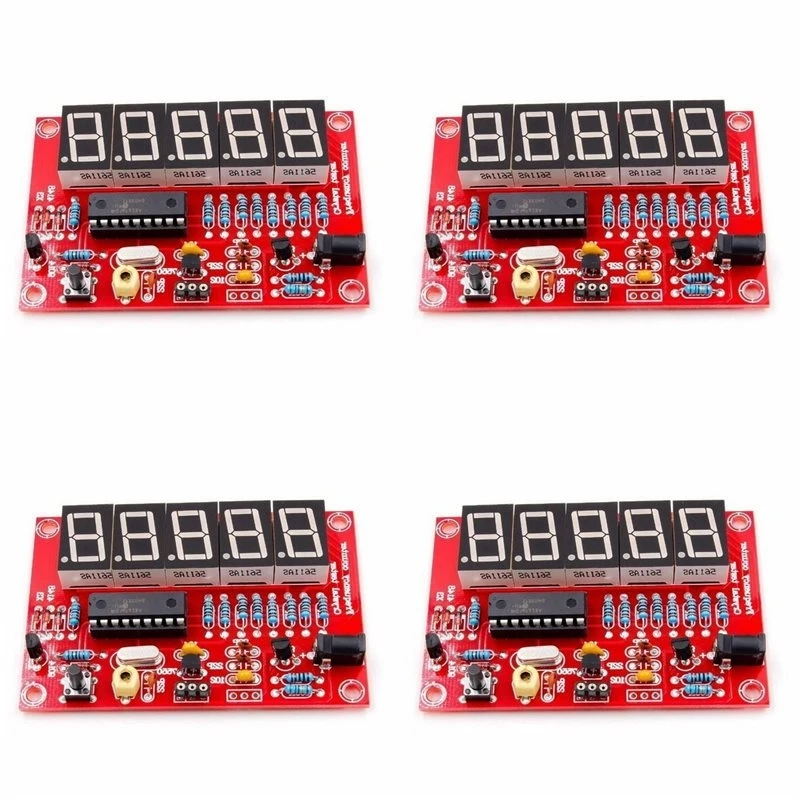 HLZS-4X DIY Digital LED Frequency Counter 1Hz-50Mhz Crystal Oscillator Meter Tester Kit Five-Digit Digital Tube Display