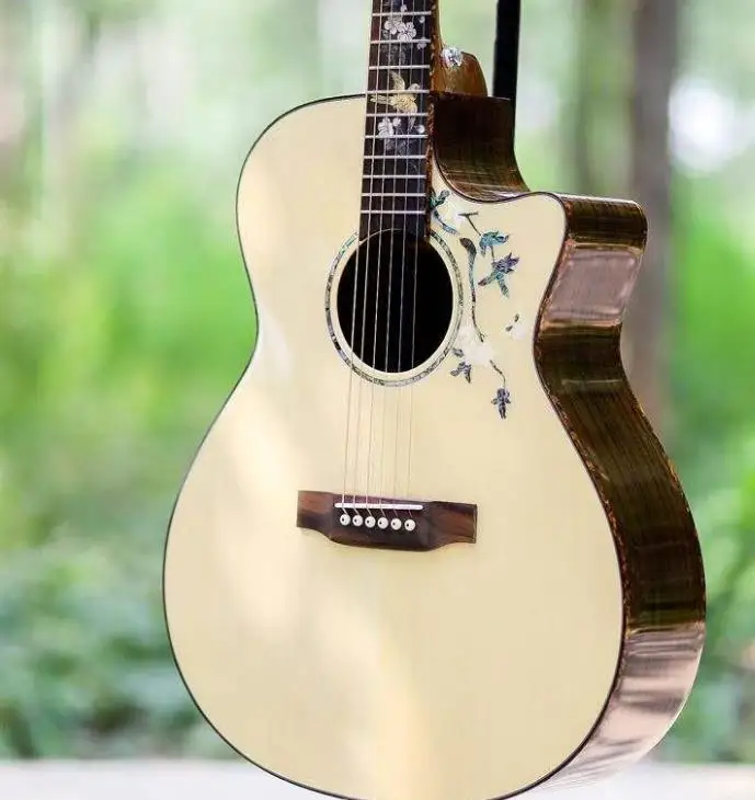 High Quality 41 Inch Solid Spruce Rosewood Acoustic Guitar National Style Design High-Appearance Genuine Low Price