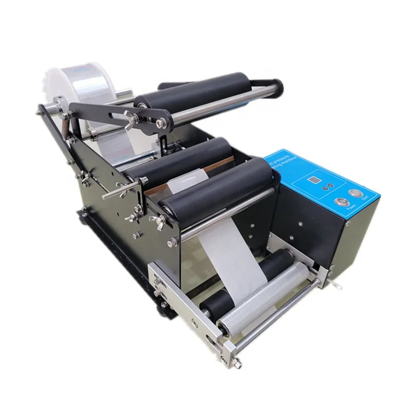YL-100S Semi-Automatic Labeling Machine For Round Bottles Hand Press Operated Electric Drive For Metal Glass Paper Packaging
