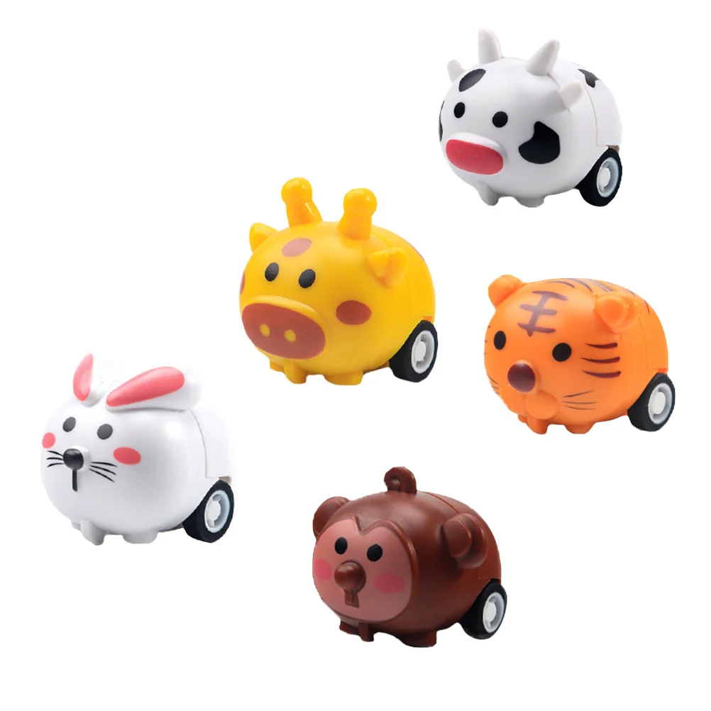 5 قطع من مركبة احتكاك السيارة للأطفال بألوان زاهية، مادة ABS آمنة للأولاد والبنات هدية رفيق وقت اللعب #3