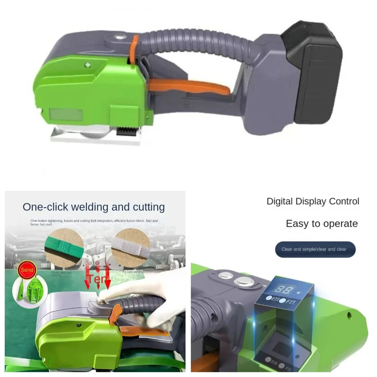 Handheld Electric Hot Melt Strapping Tool B-16, Heavy Duty Baler for PET PP Band Packaging in Warehouse Logistics Scenarios